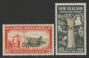 NEW ZEALAND 1940 'Official' on Centennial set. MNH **. NZ cat NZ$392.