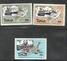 TONGA - Shipping o/p OFFICIAL - Perf 3v Set -Mint Never Hinged Self Adhesive