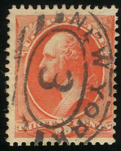 US #214 SCV $115.00 VF, nice light cancel, super fresh color,  well centered