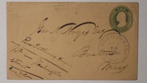 Jan 19 1860 Diamond Springs Per Isthmus Panama to Boston MA Geo Noyes 10c Cover