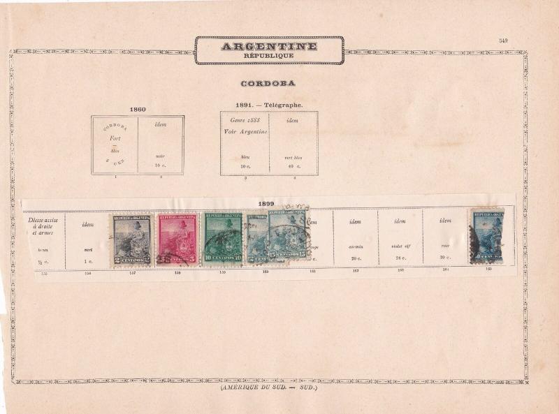 argentina stamps on album pages ref 13223