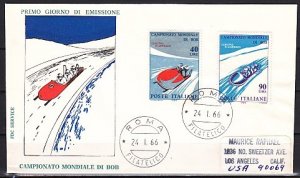 Italy, Scott cat. 925-926. Bobsled Championships issue on a First day cover. ^