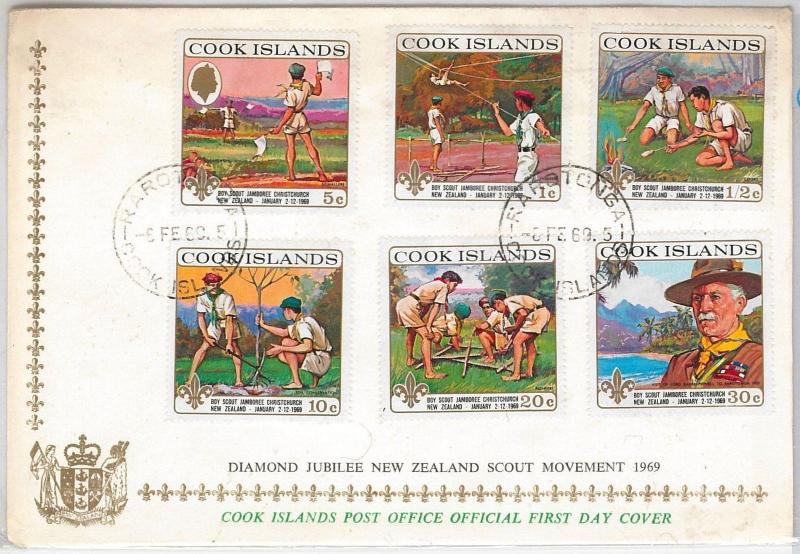 42607  BOY SCOUTS --- COOK ISLANDS -  POSTAL HISTORY - OFFICIAL  FDC  COVER 1969