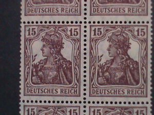 ​GERMANY-1916 SC#99 106 YEARS OLD GERMANIA STAMPS-MNH  BLOCK  VERY FINE-RARE
