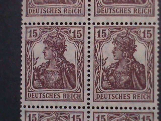 ​GERMANY-1916 SC#99 106 YEARS OLD GERMANIA STAMPS-MNH  BLOCK  VERY FINE-RARE