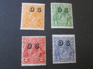 Australia 1932 KGV Sc O6-O9 MH/MNH