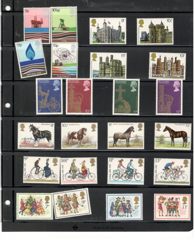 GREAT BRITAIN COLLECTION ON STOCK SHEET, ALL MINT