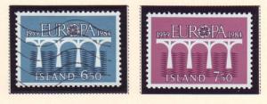 Iceland Sc 588-9 1984 Europa stamp set used