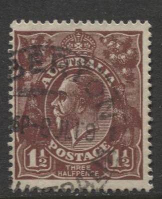 Australia - Scott 24a - KGV Head -1914 - FU - Wmk 9 - 1.1/2p Stamp