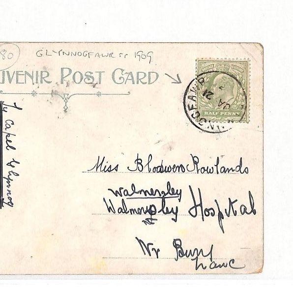 AL146 GB WALES 1909 *Glynnogfawr* Village CDS Postcard {samwells-covers}PTS