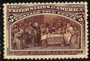 [MC4]   US #234 Mint-LH 1893 Classic  'Columbian Exposition' Stamp