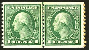 U.S. #452 MINT LINE PAIR OG HR