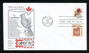 US 1757a CAPEX '78 - Cardinal UA Aristocrat cachet FDC 