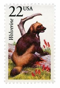 1987 22c Wolverine, North American Wildlife Scott 2327 Mint F/VF NH