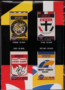 AUSTRALIA 1996 AFL Centenary set booklets PO folder. SG SB92/108. ACSC cat $144.