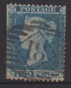 Great Britain 1855 QV 2d Blue Sc#17 Perf 14 Used TA Spacefiller