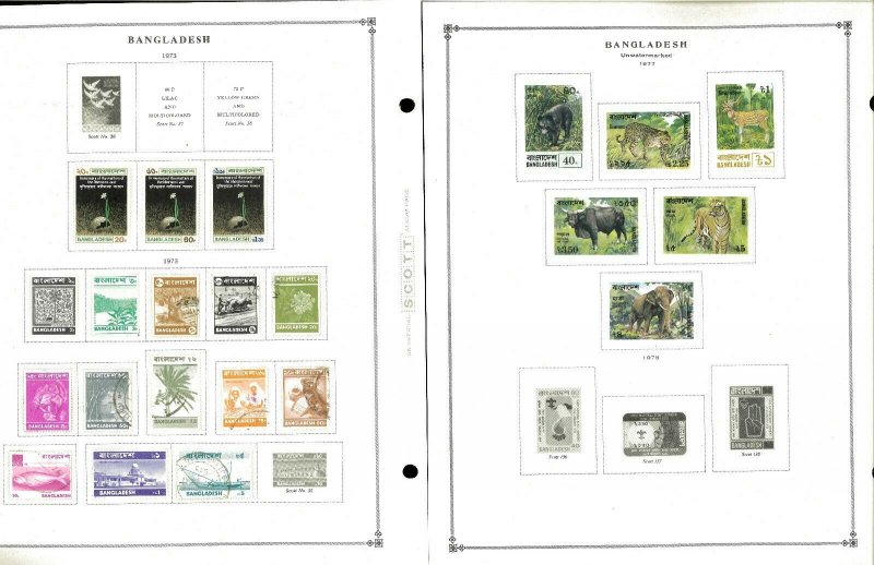 Bangladesh 1971-1994 M & U Hinged on Scott International Pages Through 1999.