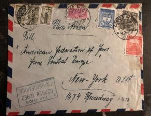 1950 Cali Colombia Airmail First Flight Cover To New York USA USA Transoceanic