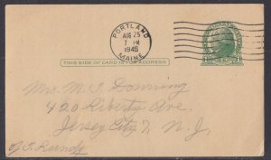 United States - Aug 25, 1945 Portland, ME Domestic Postal Card