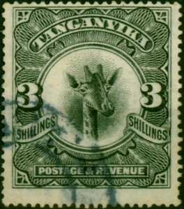 Tanganyika 1922 3s Black SG85 Fine Used