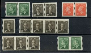 Large LOT of George VI coils, strips, pairs etc. High Cat value MNH Canada mint
