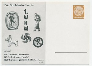 Postal stationery Germany 1939 Winter aid - Collectors - Dog - Figurine