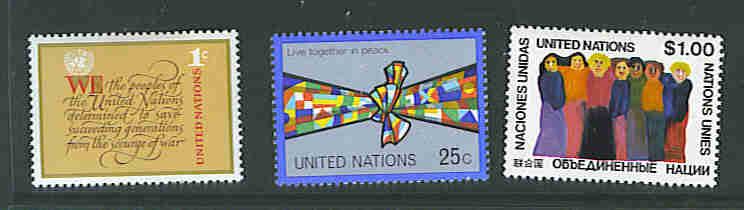 UN New York issue # 291-93 f-vf mnh set