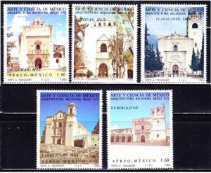 Mexico, 16th Century Churches (SC# C627-C631) MNH SET