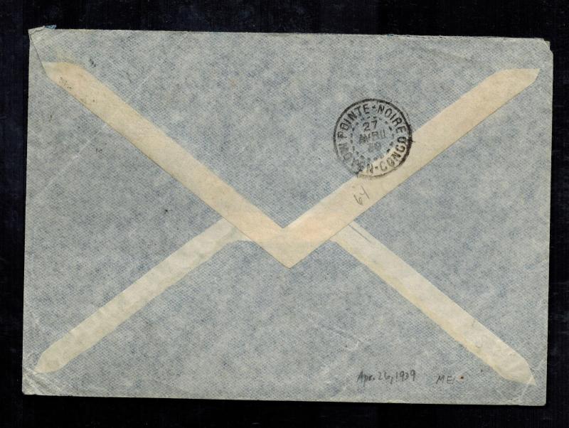 1939 Luanda Angola Cover to USA Casa Americana Airmail