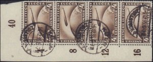 Germany #C37, Complete Set, Strip of 4, 1928-1931, Zeppelin, Used