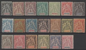 MARTINIQUE 1892 Peace & Commerce set + new colours Fournier forgeries. MNH **.