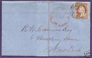 #26  BOSTON - 1858 FOLDED LETTER, US POSTAL HISTORY COVER.