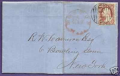 #26  BOSTON - 1858 FOLDED LETTER, US POSTAL HISTORY COVER.