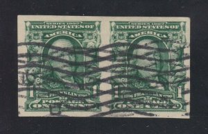 US 314 1c Franklin Used Pair VF-XF SCV $40