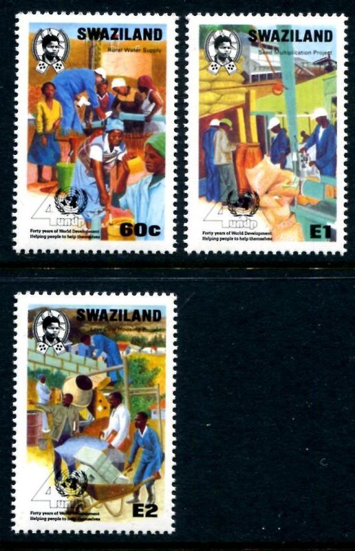Swaziland 571-573, MNH, UN Development Program 40th Ann. 1990. x10155