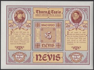 Nevis 1990 MNH Sc 605 $5 Penny Black 150th Thurn & Taxis Postal Service