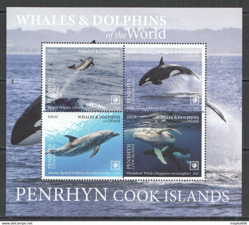 2020 Penrhyn Whales & Dolphins !!! Sale Marine Life Fauna Kb ** Nw723