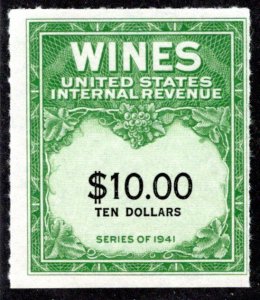 Scott RE180,$10c, MNH, NGAI, F, Fresh, Type of 1942-49, USA Wine Revenue Stamp