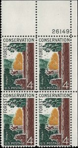 Scott # 1122 1958 4c dp grn, yel & brn  Symbols of Forest
Conservation  Plate...