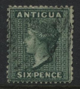 Antigua QV 1876 6d blue green used