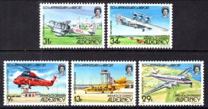 Alderney 18-22 Airplanes MNH VF