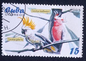 CUBA Sc# 4468  PARROTS tropical birds  15c    2005  used / cto