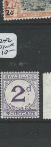 SWAZILAND (P1907B) POSTAGE DUE 2D  SG D2 X 2 SHADES    MNH