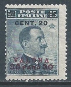 Italy-Valona #10 MH 15c Victor Emmanuel III Issue Ovptd. Valona & Surcharged