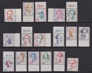 Germany  Berlin   #9N516-9N532  MNH  1986-89  famous women