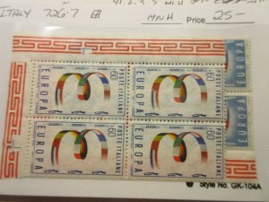 ITALY  Scott  726-727  EUROPA  block of 4 set  MNH  Cat $25