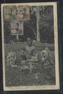 FRENCH INDOCHINA  (PP3008B) 1927 PPC FROM SAIGON TO ZANZIBAR, INCREDIBLE! PMK 