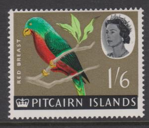 Pitcairn Islands 1964 Red Breast 1/6 Sc#48 MLH