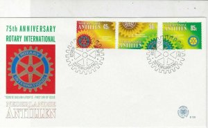 Netherlands Antillen 1980 75th Ann Rotary Slogan Cancel FDC Stamps CoverRef25220