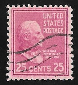 829 25 cents William McKinley Stamp used F-VF